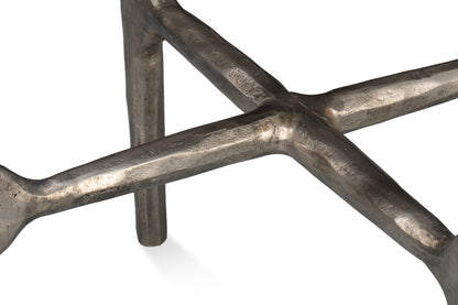 Derrick Iron End Table With Marble Top