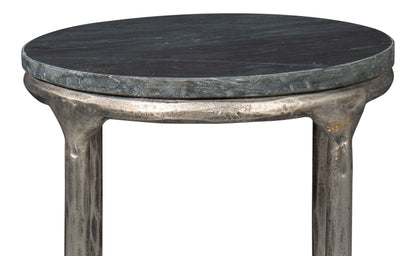 Derrick Iron End Table With Marble Top
