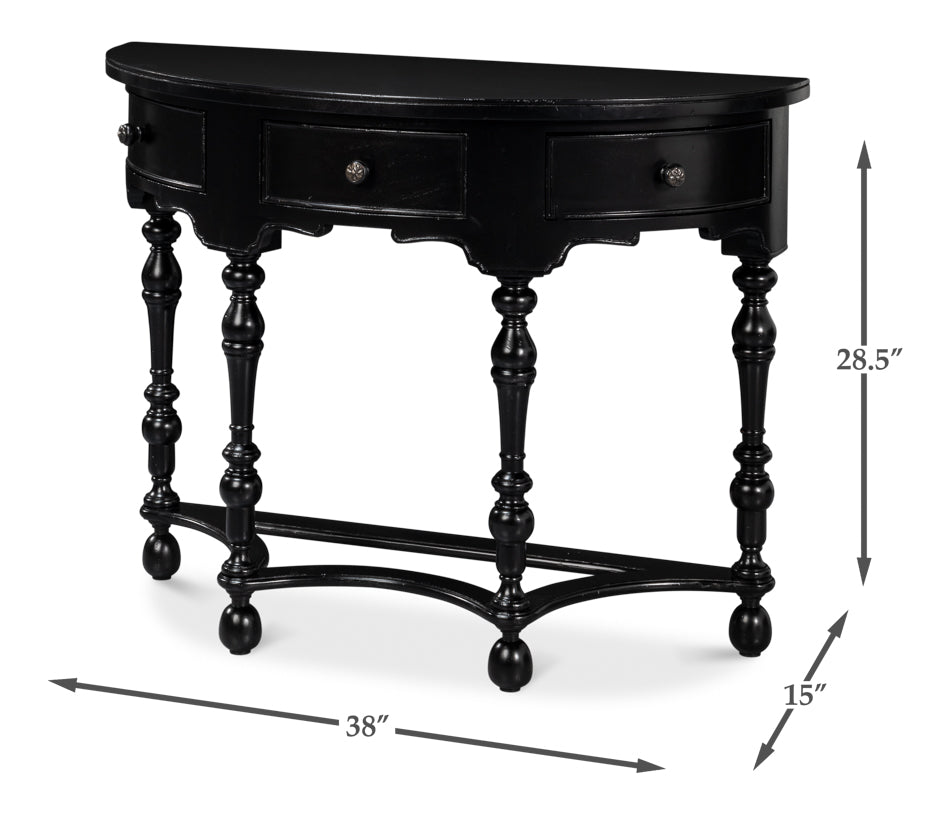 Abraham Half Round Console