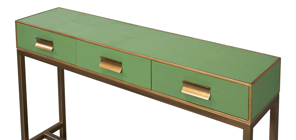 Gideon Shagreen Console Watercress
