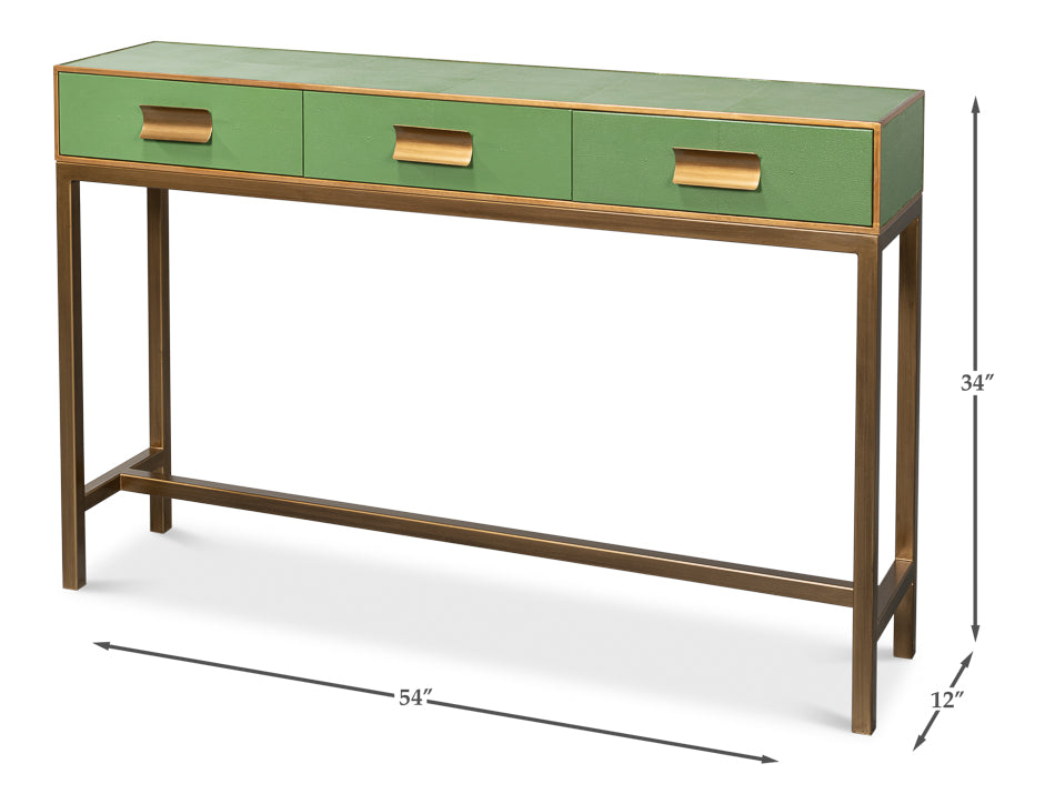 Gideon Shagreen Console Watercress