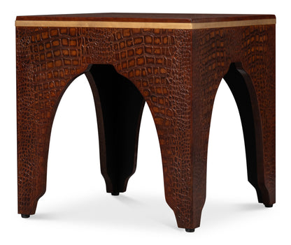 Croco Embossed Leather Stooltan Tessoro