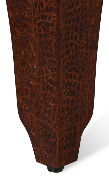 Croco Embossed Leather Stooltan Tessoro