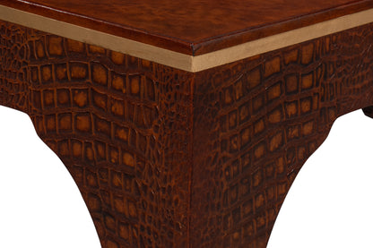 Croco Embossed Leather Stooltan Tessoro