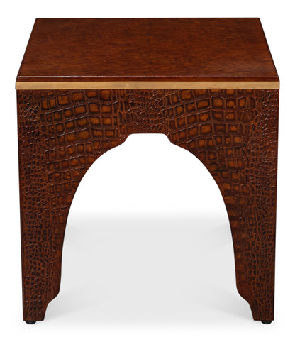 Croco Embossed Leather Stooltan Tessoro