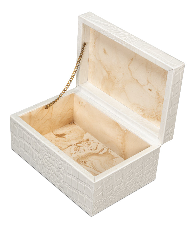 Candece Leather Box Pearl S/2
