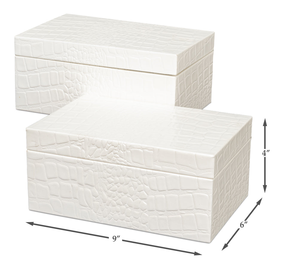 Candece Leather Box Pearl S/2