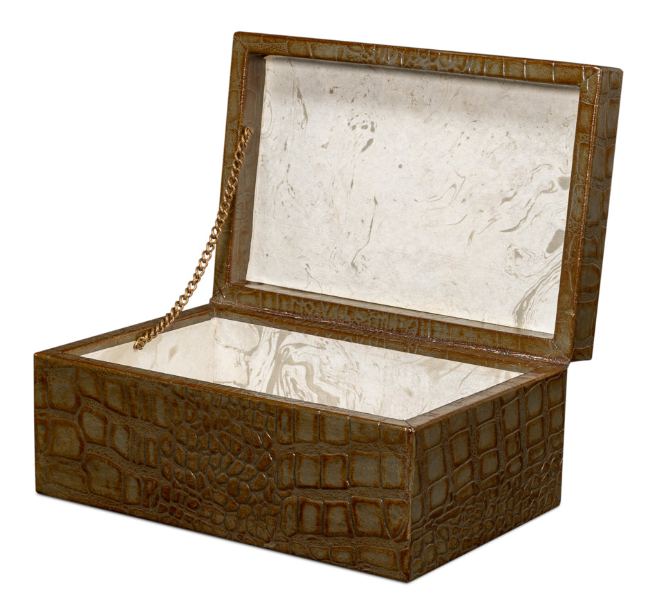 Candece Leather Boxantique Green S/2