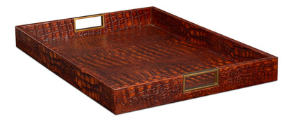 Norton Leather Tray Croco Leather Tan