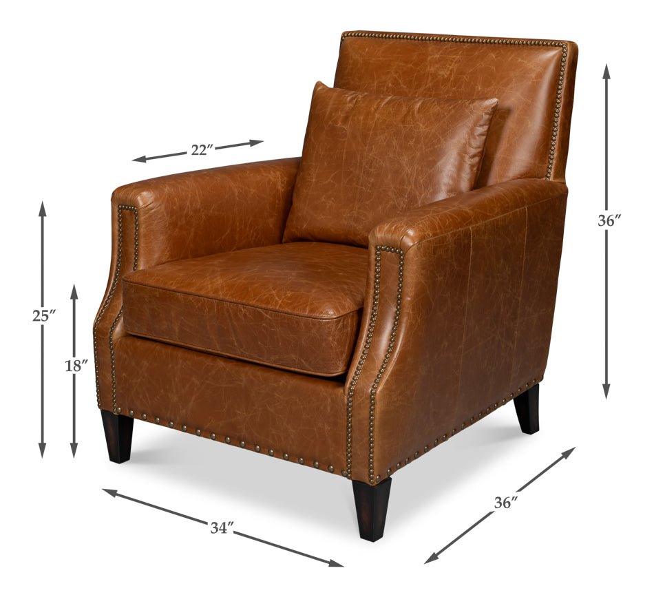 Dimity Distilled Leather Chairbrown