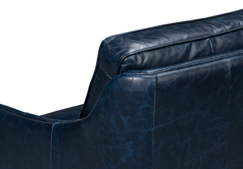 Alehandro Leather Sofa Chateau Blue