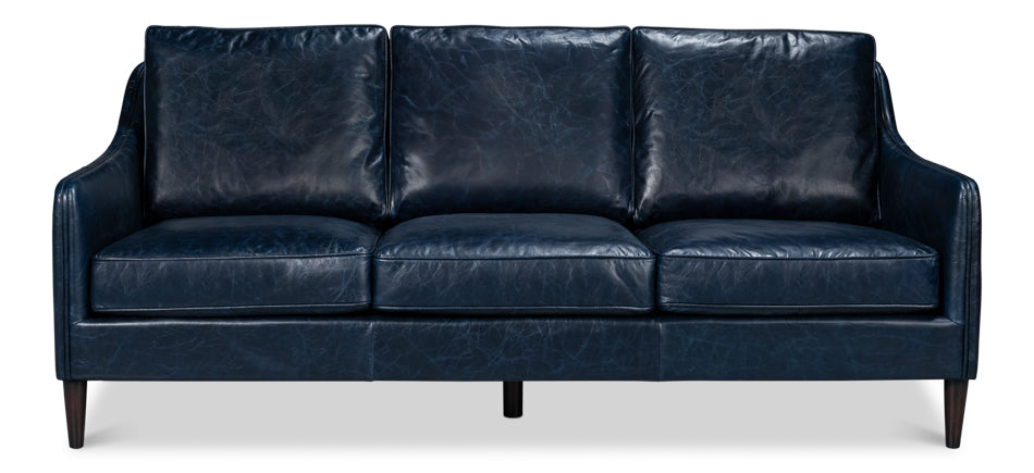 Alehandro Leather Sofa Chateau Blue