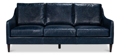 Alehandro Leather Sofa Chateau Blue