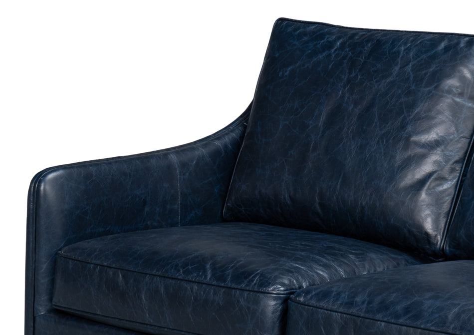 Alehandro Leather Sofa Chateau Blue