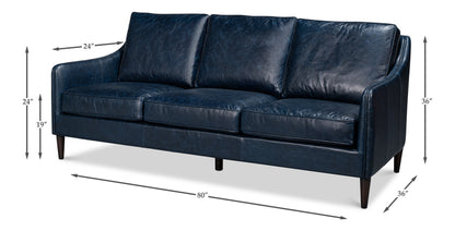 Alehandro Leather Sofa Chateau Blue