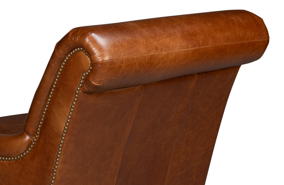 Gaston Distilled Leather Chair Brown