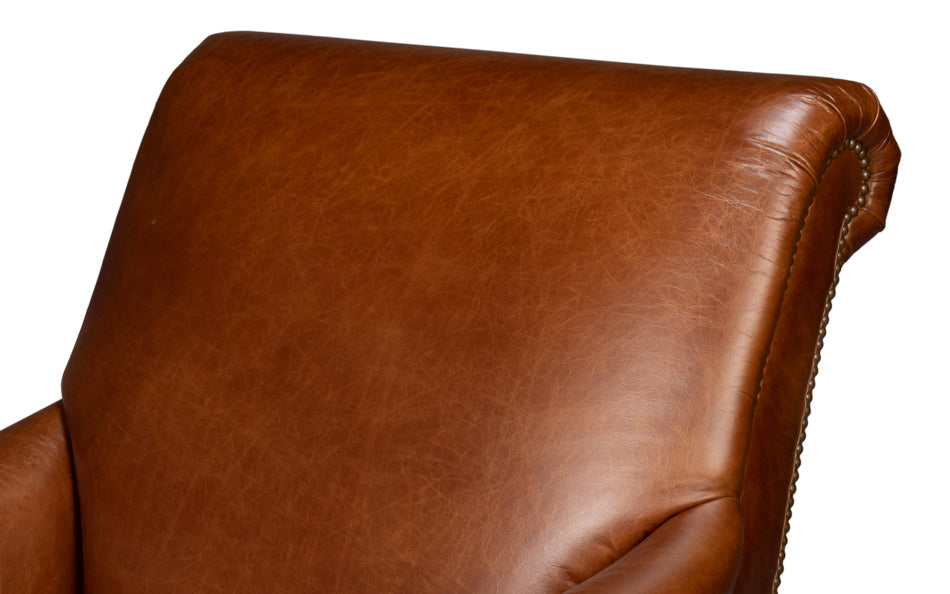 Gaston Distilled Leather Chair Brown
