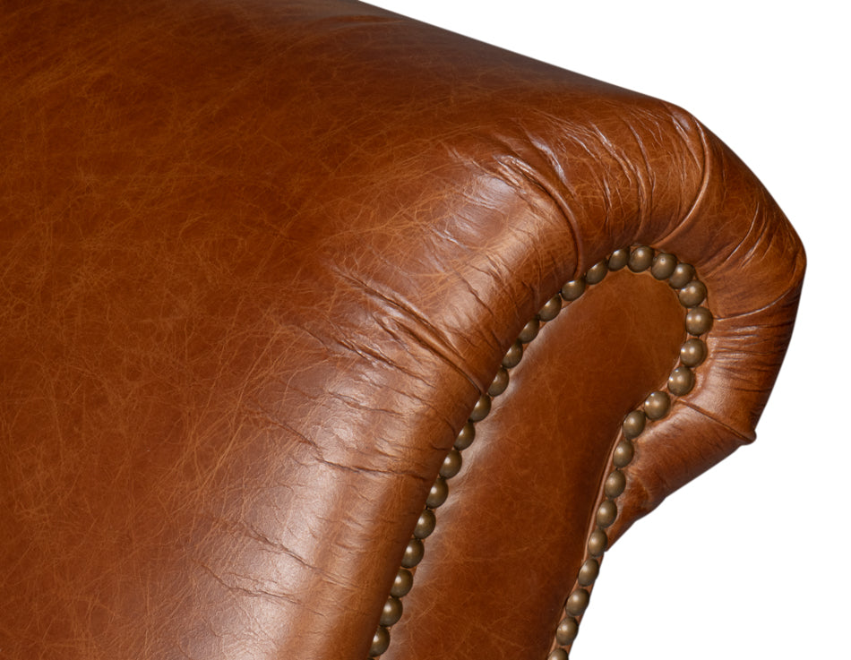 Gaston Distilled Leather Chair Brown