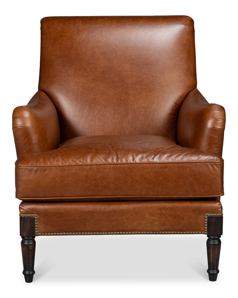 Gaston Distilled Leather Chair Brown