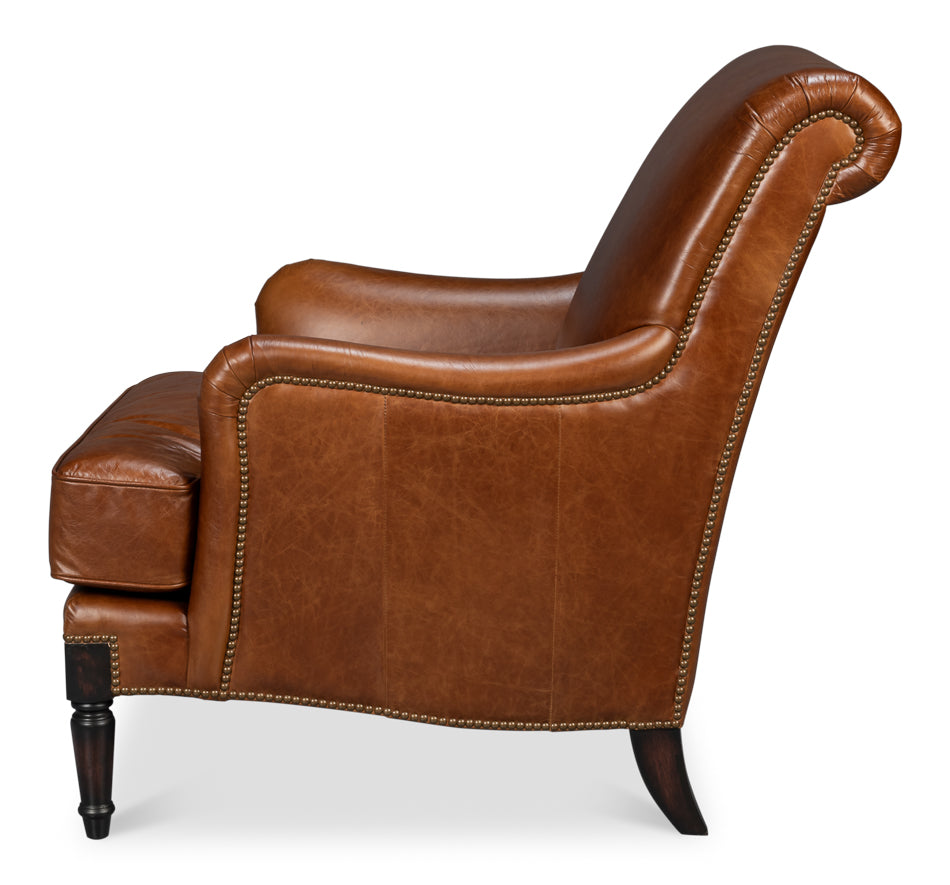 Gaston Distilled Leather Chair Brown