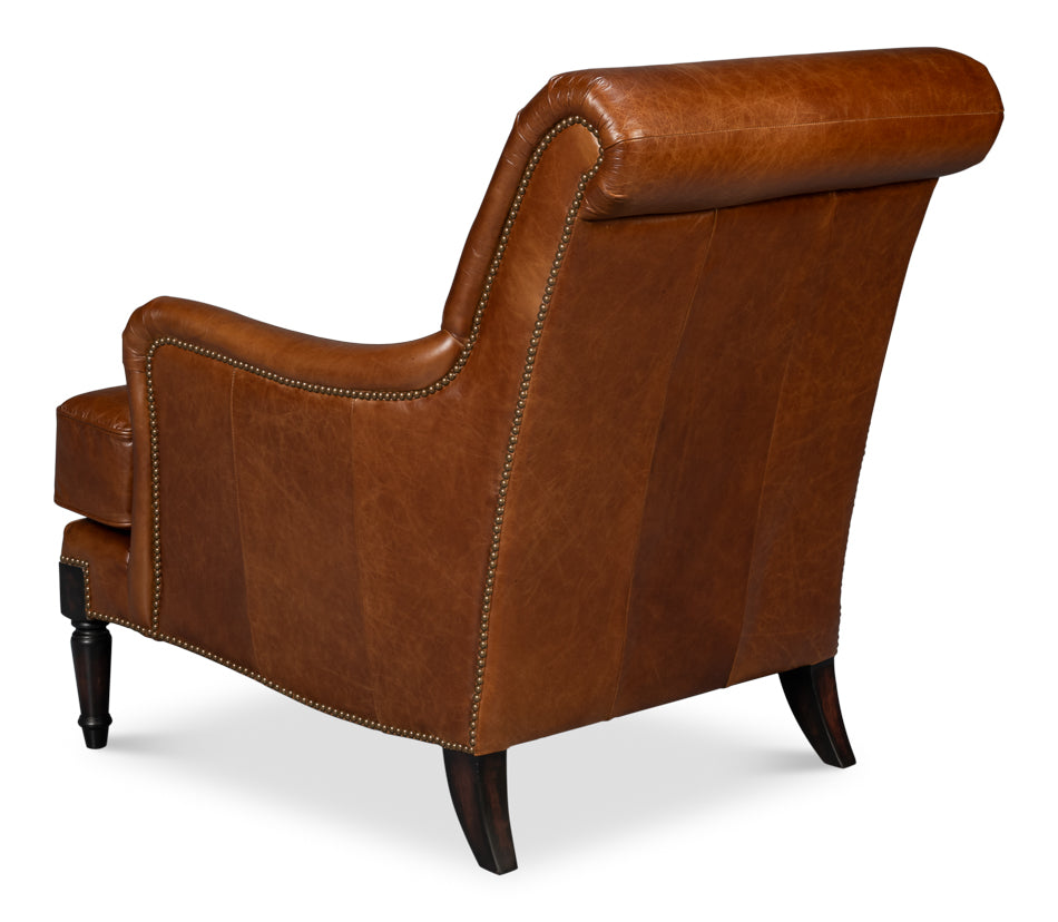 Gaston Distilled Leather Chair Brown
