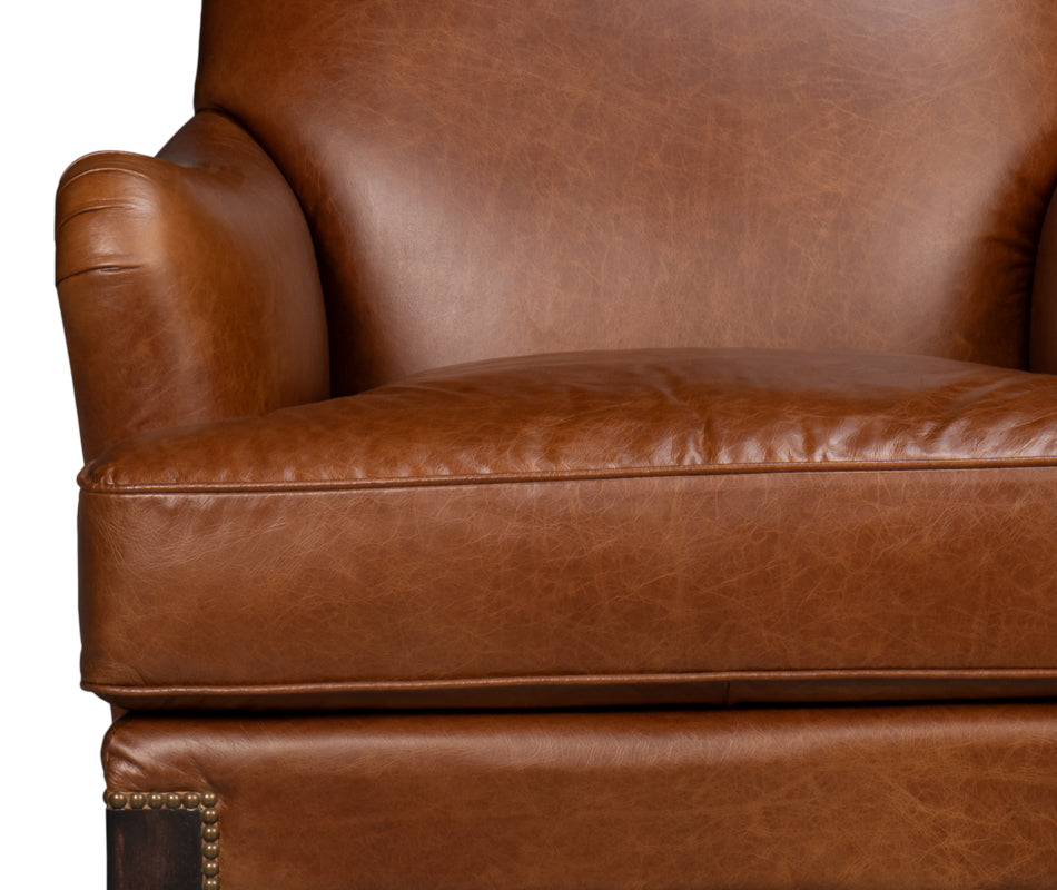 Gaston Distilled Leather Chair Brown