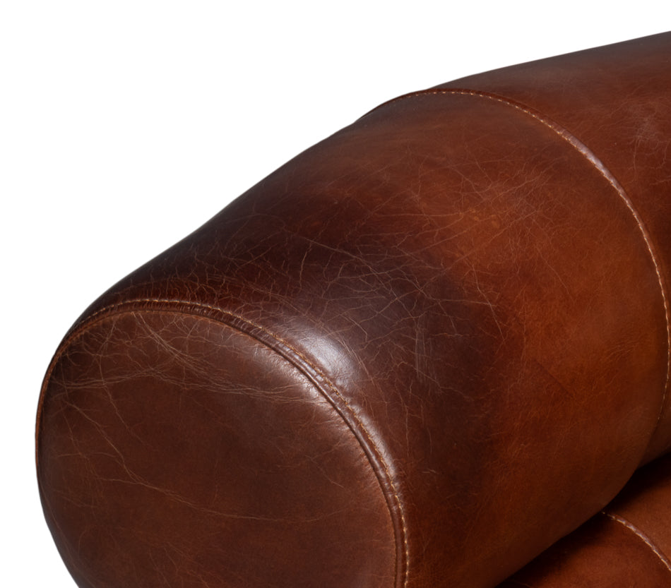 Rondo Leather Swivel Chairbrown