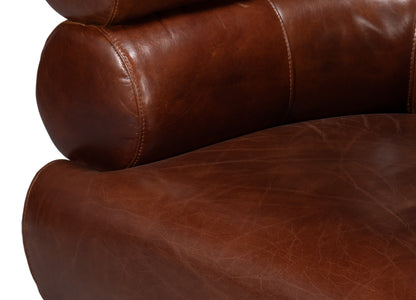 Rondo Leather Swivel Chairbrown