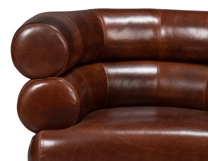 Rondo Leather Swivel Chairbrown