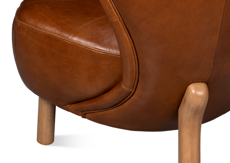 Diddy Leather Chair Havana Brown