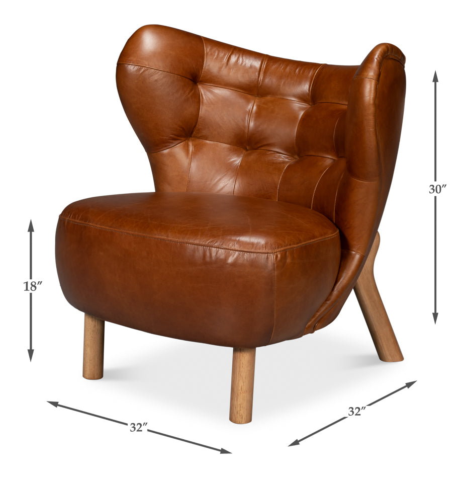 Diddy Leather Chair Havana Brown