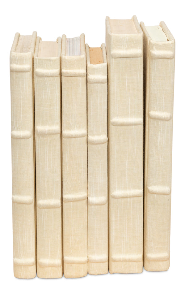 Ecru Linen Books Set/12