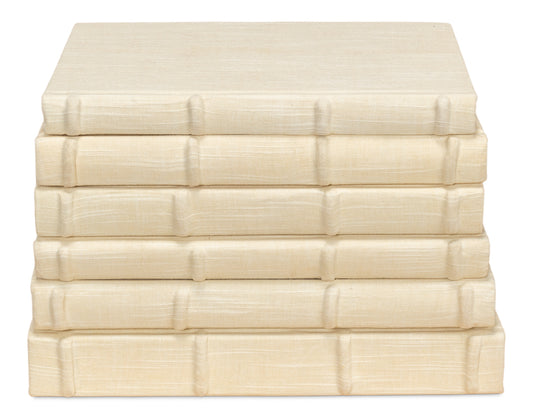 Ecru Linen Books Set/12