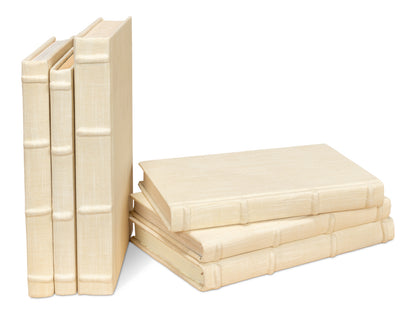 Ecru Linen Books Set/12