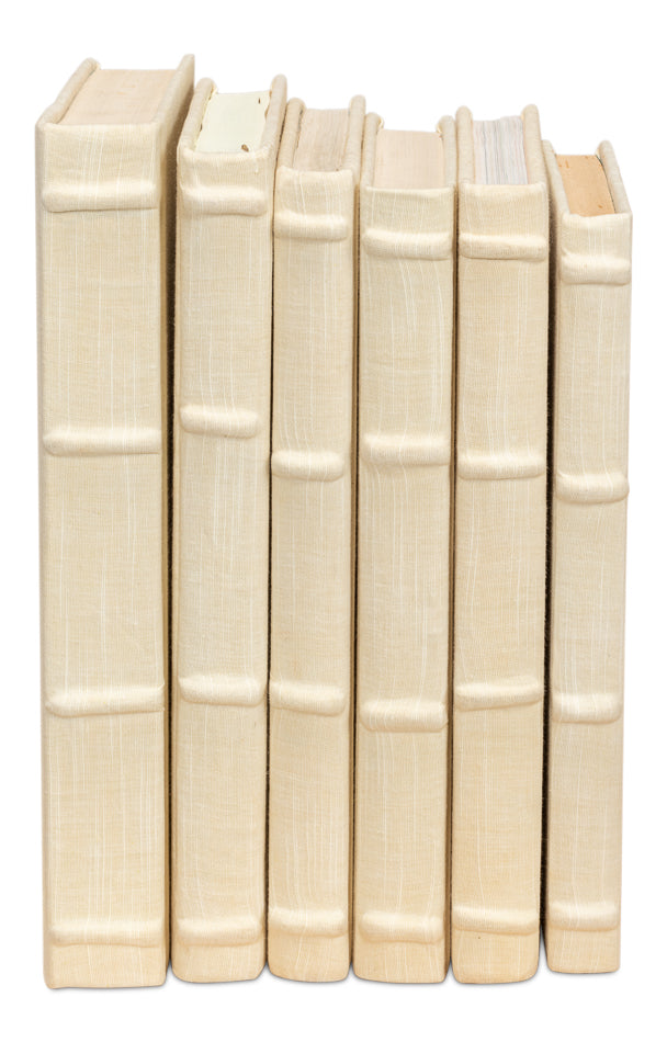 Ecru Linen Books Set/12