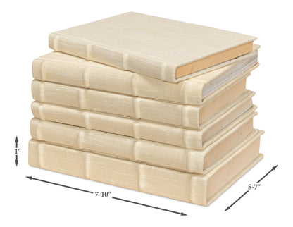 Ecru Linen Books Set/12