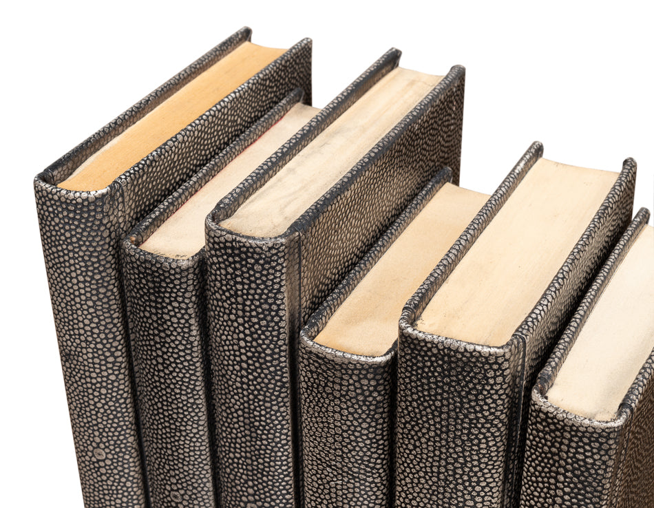Shagreen Books Set Of 12 Antique Grey