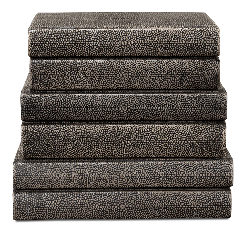 Shagreen Books Set Of 12 Antique Grey