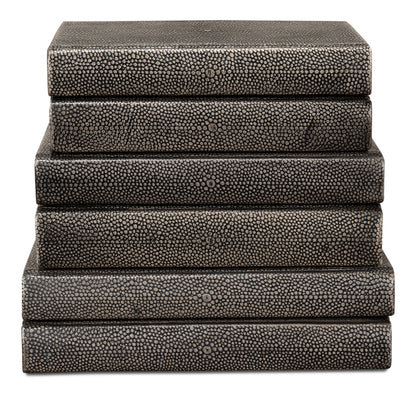 Shagreen Books Set Of 12 Antique Grey