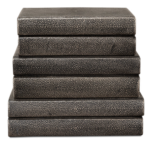 Shagreen Books Set Of 12 Antique Grey