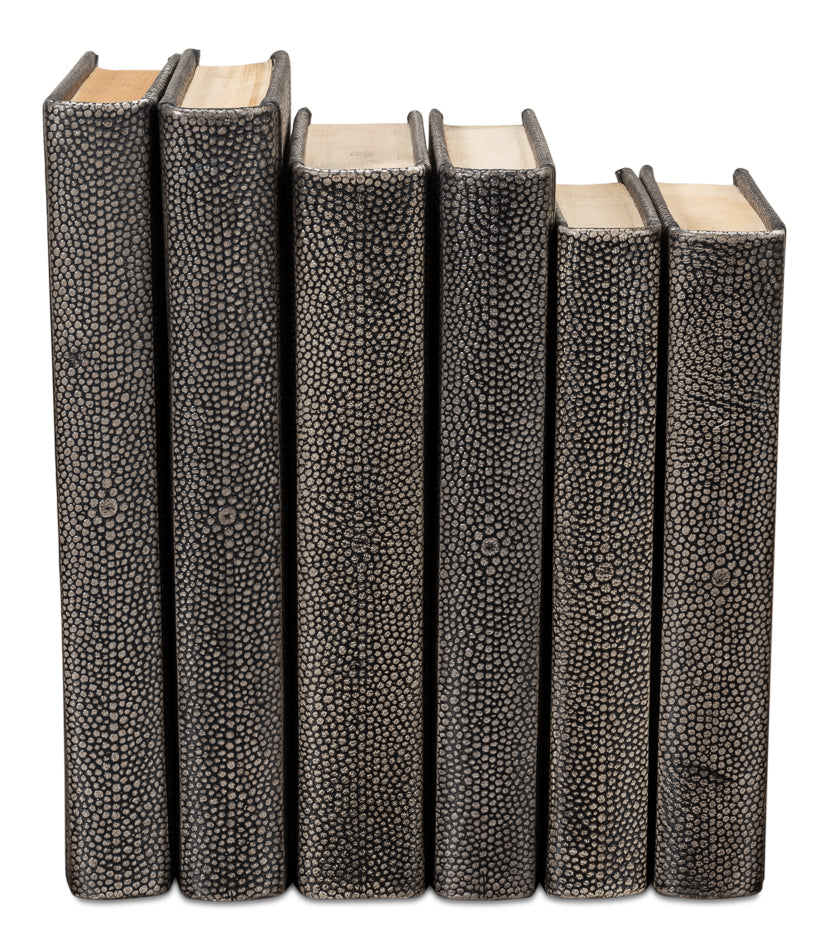 Shagreen Books Set Of 12 Antique Grey