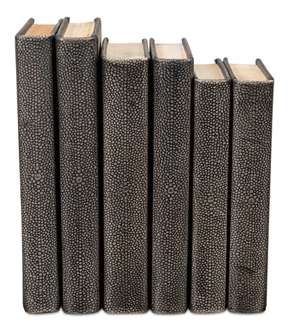 Shagreen Books Set Of 12 Antique Grey