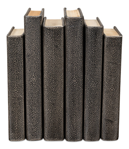 Shagreen Books Set Of 12 Antique Grey