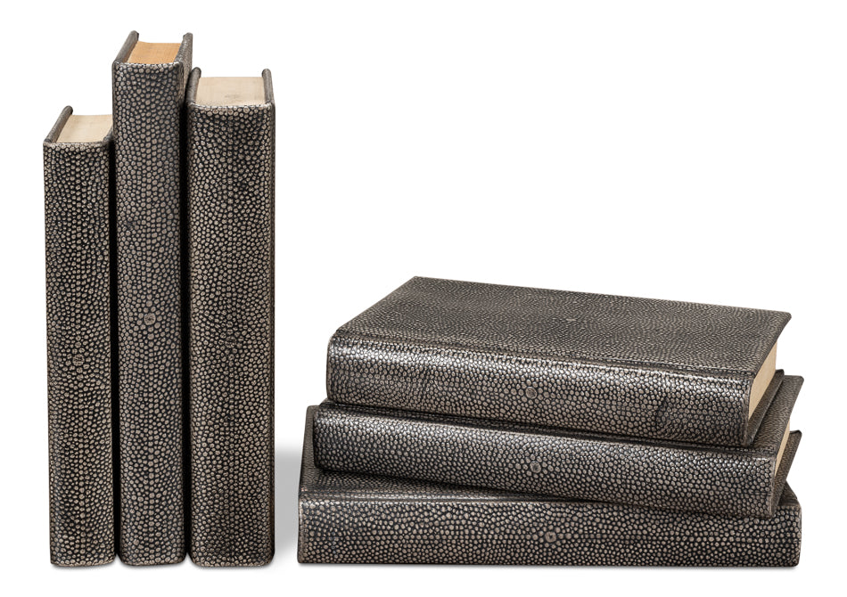 Shagreen Books Set Of 12 Antique Grey