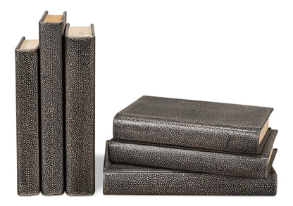 Shagreen Books Set Of 12 Antique Grey