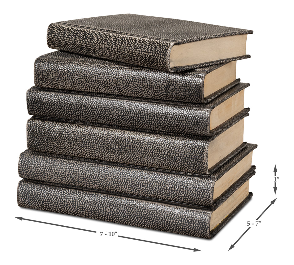 Shagreen Books Set Of 12 Antique Grey