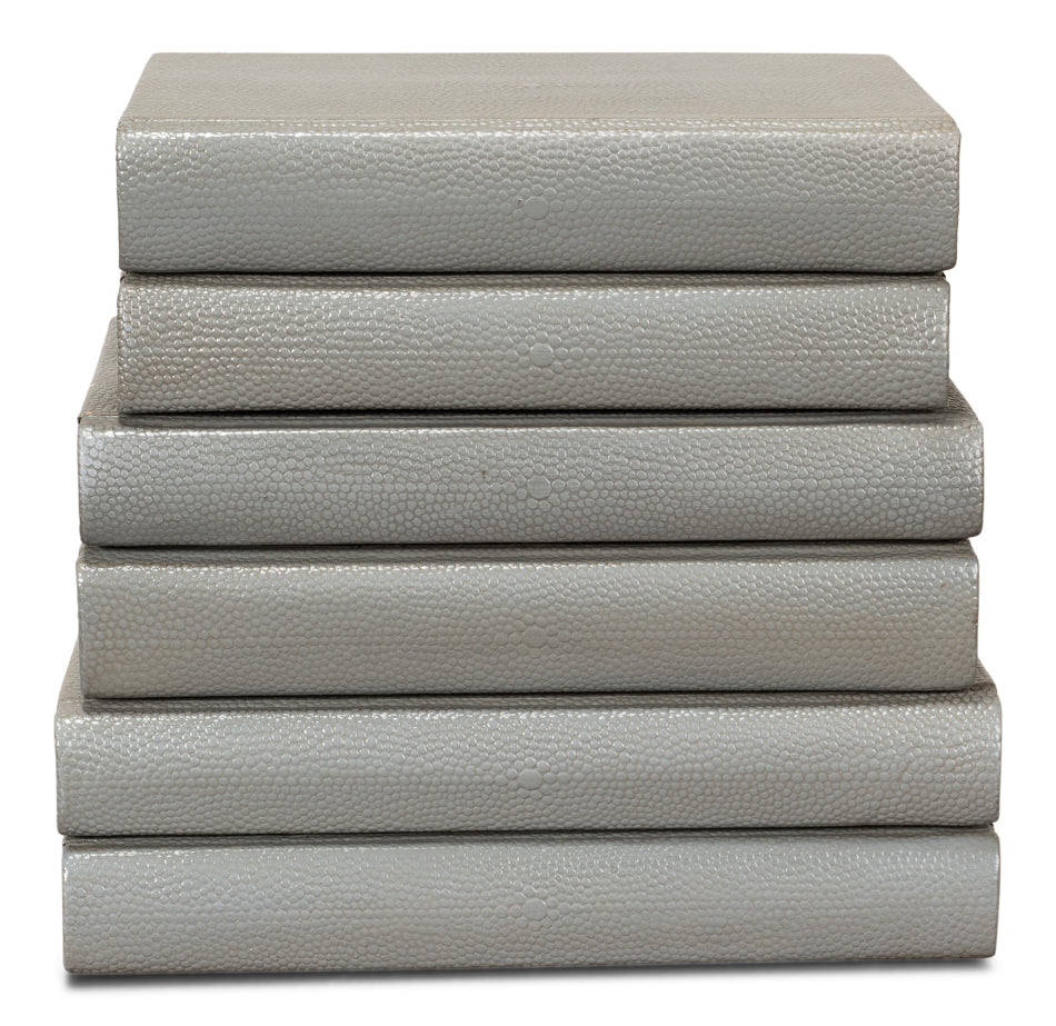 Shagreen Books Set Of 12 Storm Grey