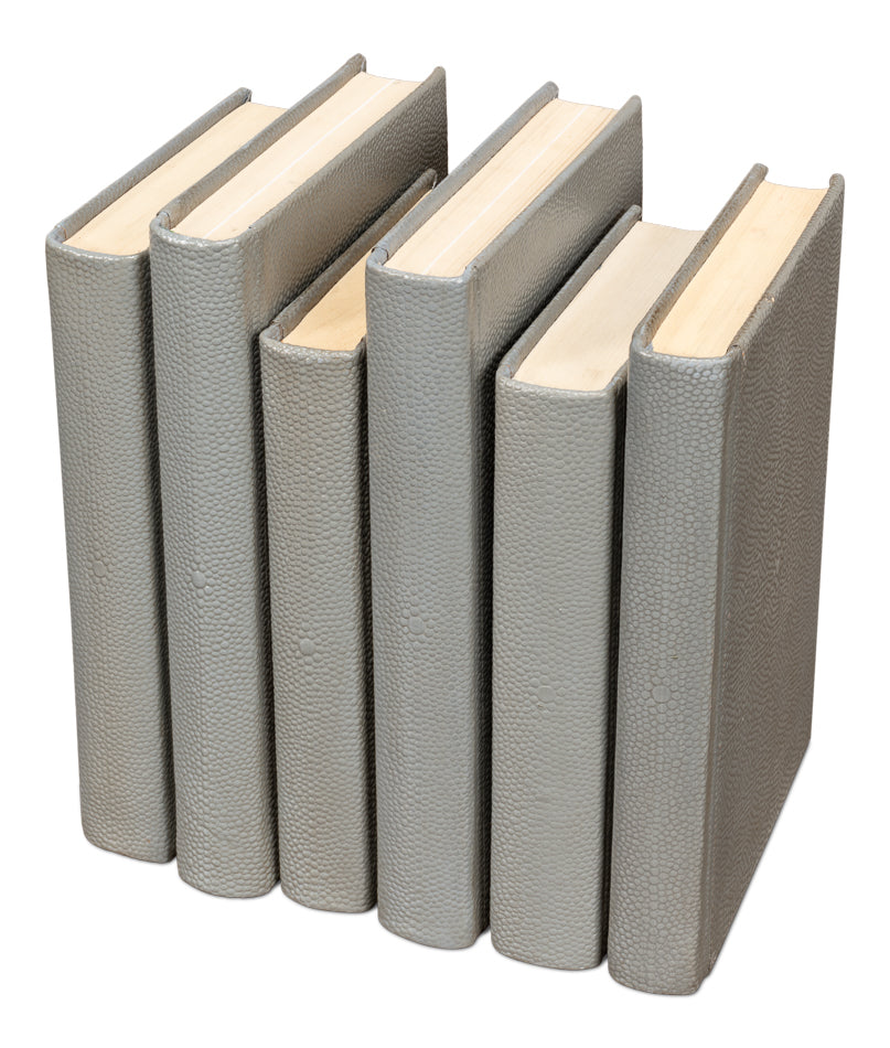 Shagreen Books Set Of 12 Storm Grey
