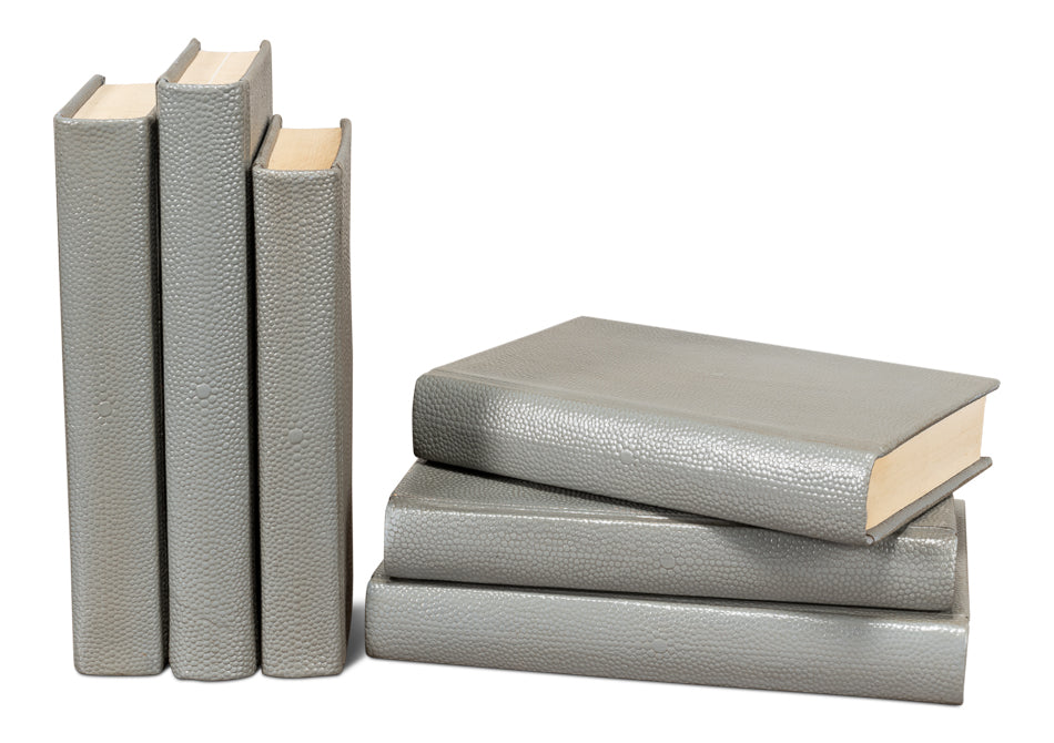 Shagreen Books Set Of 12 Storm Grey