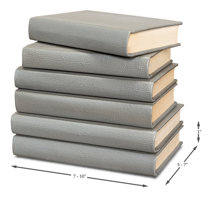 Shagreen Books Set Of 12 Storm Grey